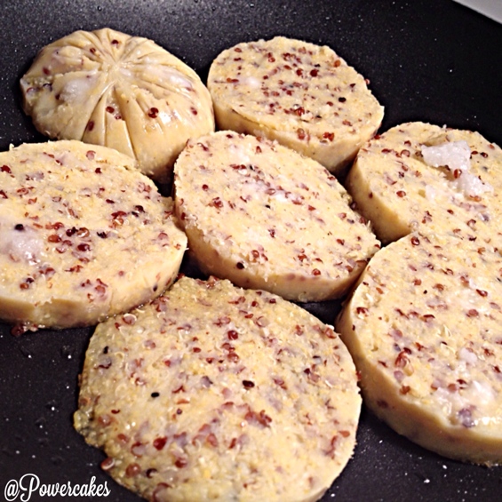 quinoa polenta in coconut oil