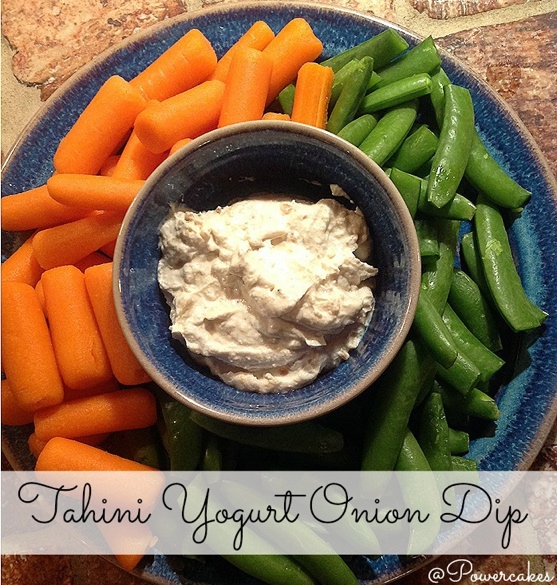 tahini yogurt onion dip - powercakes.net