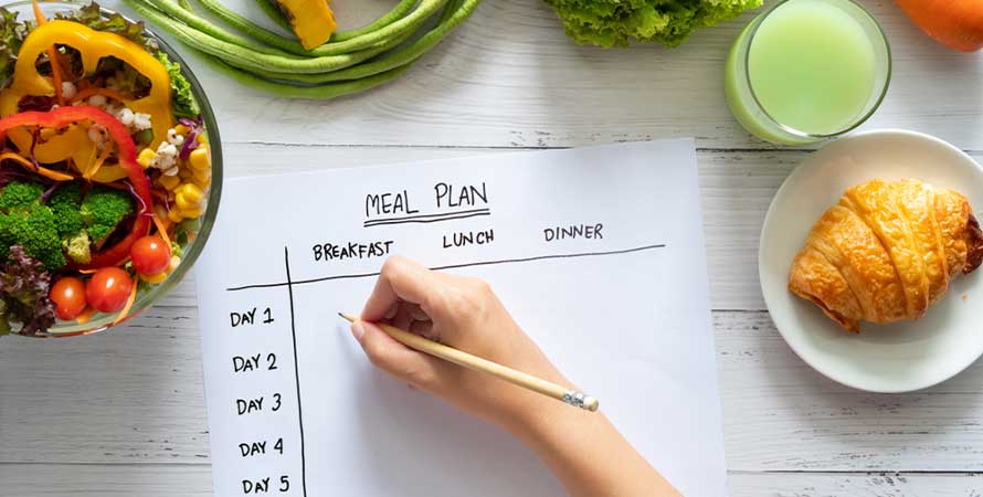Healthy diet plan for exercise program