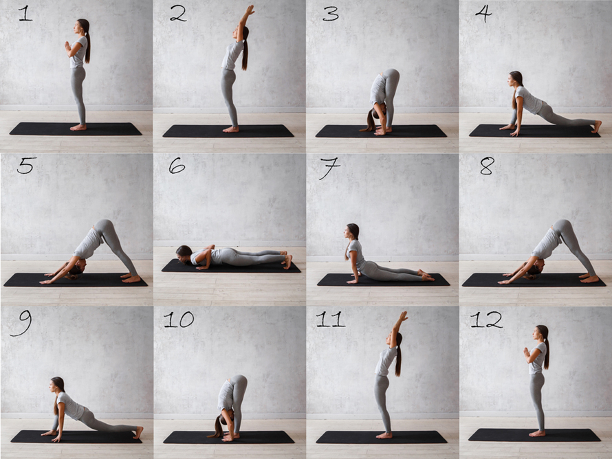 Sun salutation pose