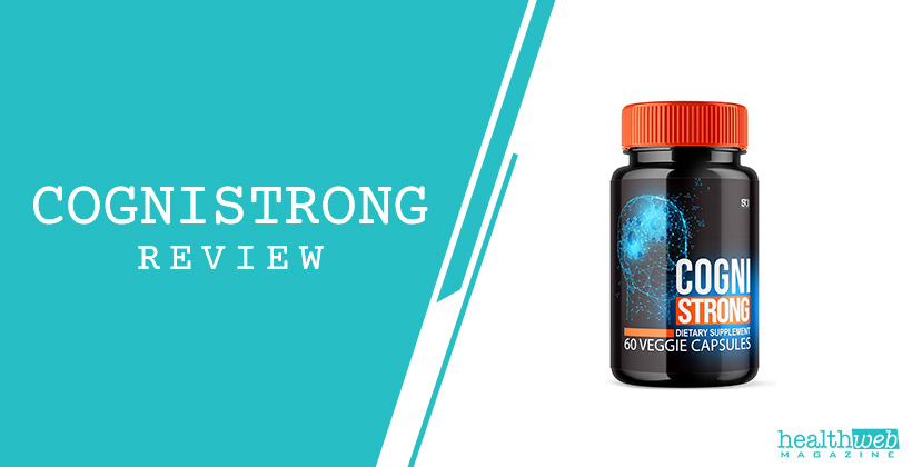 CogniStrong Review supplement bottle for brain health support, memory improvement, and cognitive function enhancement