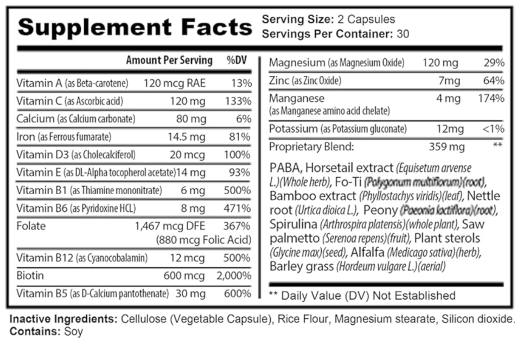 Folicrex Supplement Fact