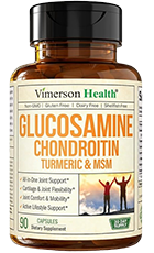 Glucosamine Chondroitin Turmeric and MSM Supplement Bottle – Joint Health Support Review