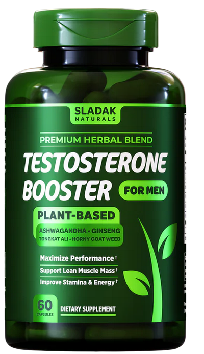 Sladak Testosterone Booster Bottle – Male Vitality & Performance Supplement