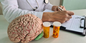 Doctor Writes Medical Prescription Neuropsychiatric Pills