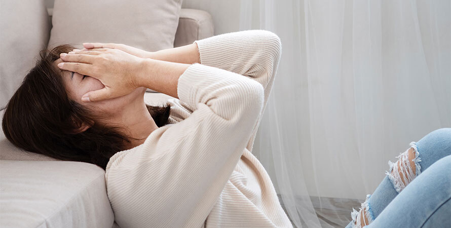 Sad Asian Woman Struggling Mental Health 1