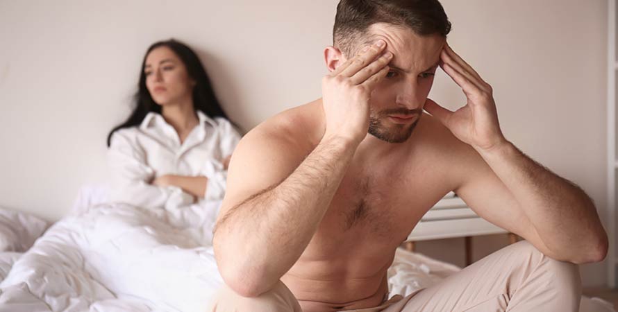 medical illustration of dry orgasm disorder in men showing absence of semen during ejaculation