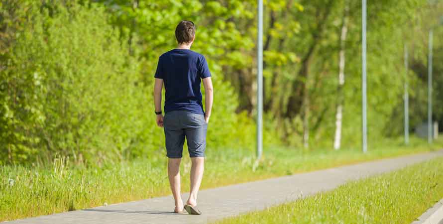 Walking in green space